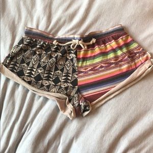 Billabong sweatshirt material shorts.